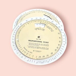 Set of (2) ps 79 proportional scale c-thru ruler